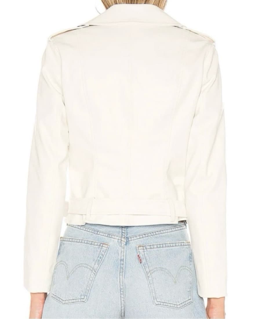 Superdown White Faux Leather Moto Jacket - Image 2