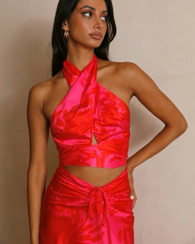 Silk Set Pink And red  - Image 2