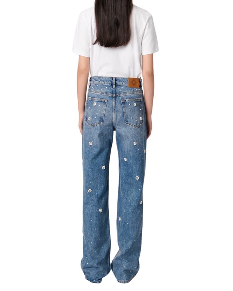 Embellished High Rise Wide Leg Jeans  - Image 4