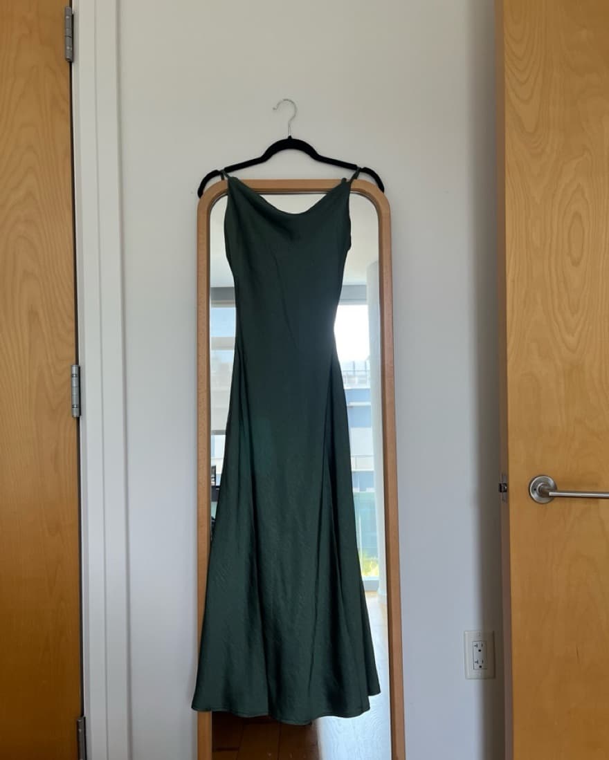 Forest Green Midi Slip Dress - Image 2