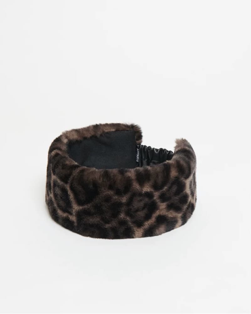 Apparis Faux Fur Headband In Leopard - Image 1