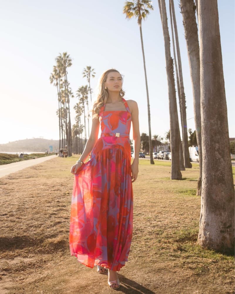 Hutch Aza Pleated Floral Halter Maxi  - Image 4