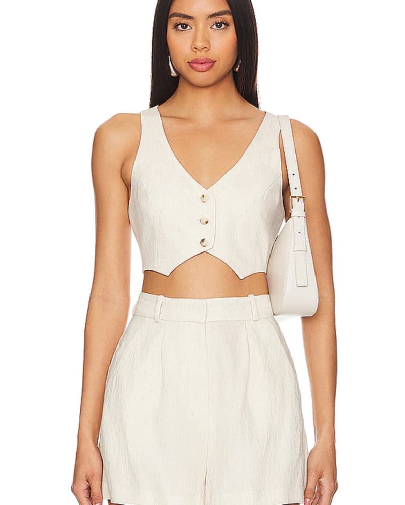 Amanda Uprichard Crop Top and Shorts Set - Image 1
