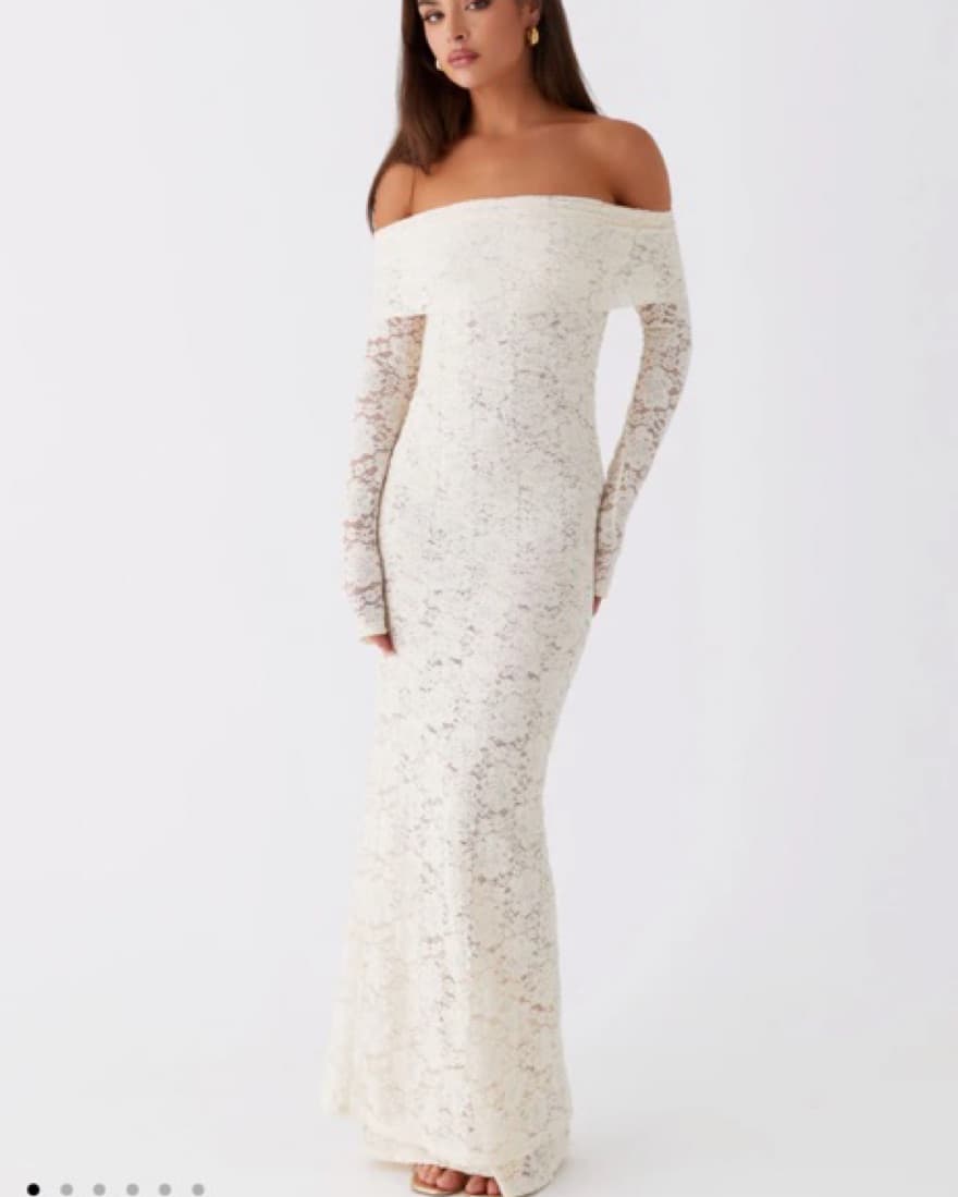Cream Lace Maxi Dress - Image 1