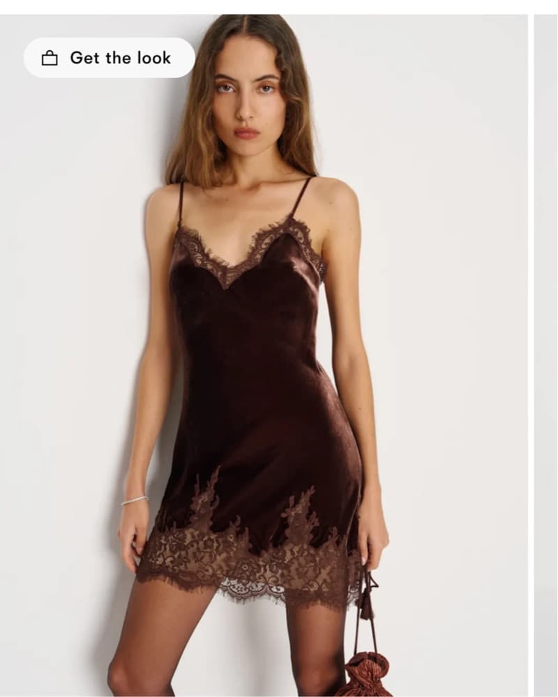 Reformation Velvet & Lace Dress - Image 3