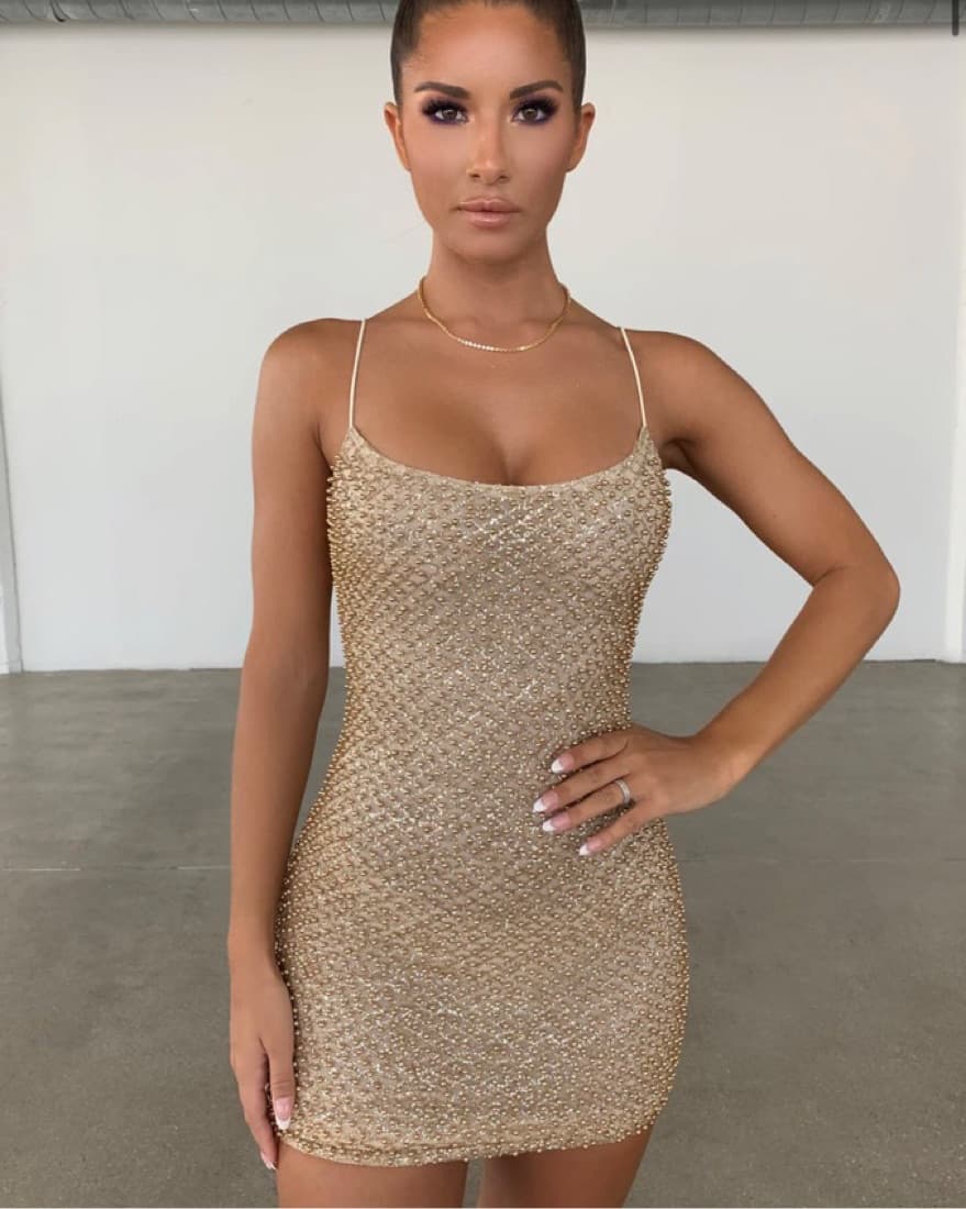 Oh Polly Gold Dress - Image 1