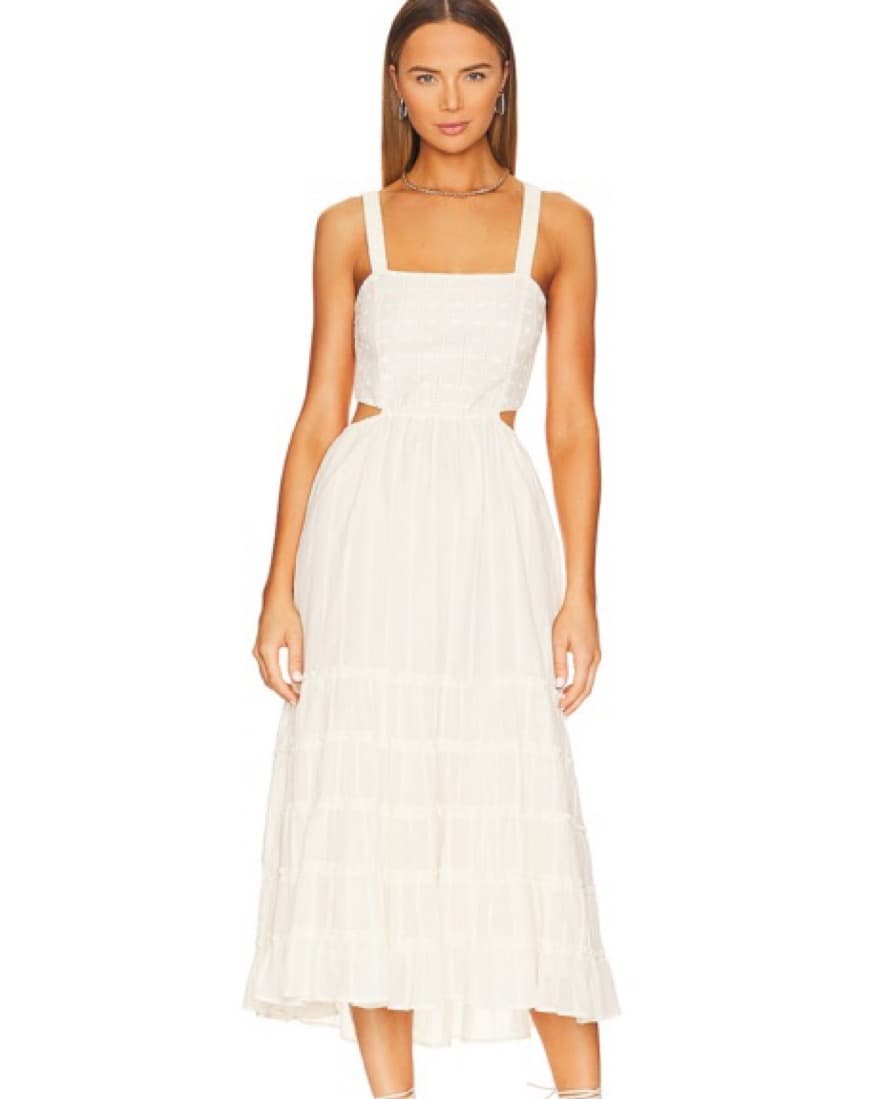 Heartloom White Cutout Dress Linen  - Image 2