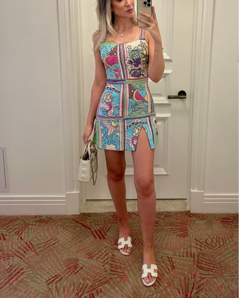 Oceanus Fully Beaded Mini Dress - Image 1