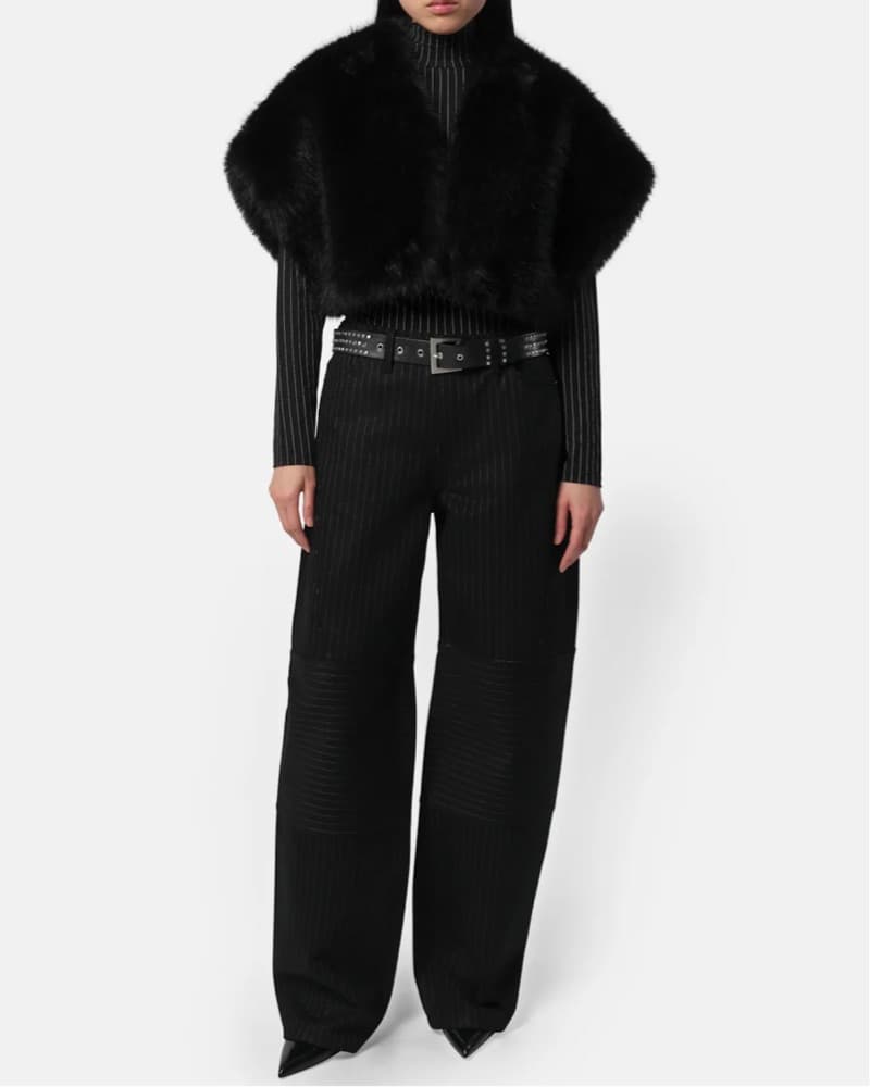 Apparis Black Fur Shrug - Image 1