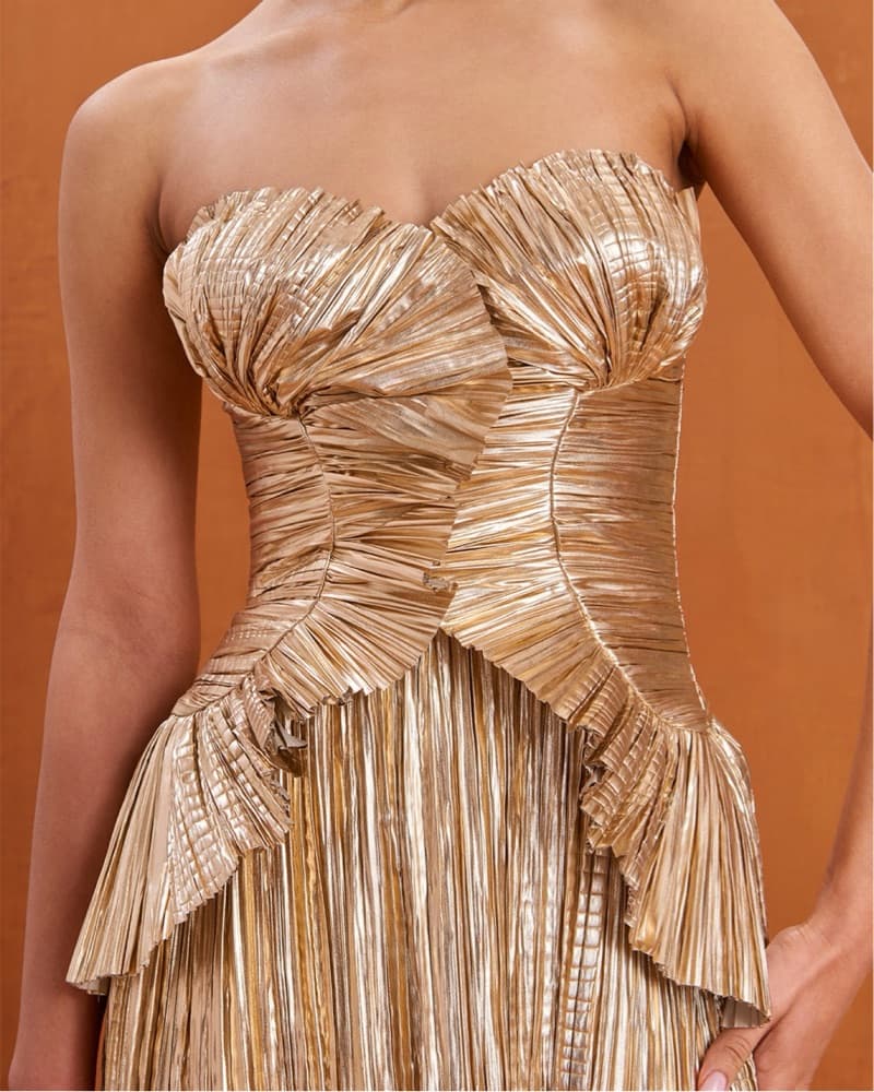 Cult Gaia Charlique Gold Statement Dress - Image 2