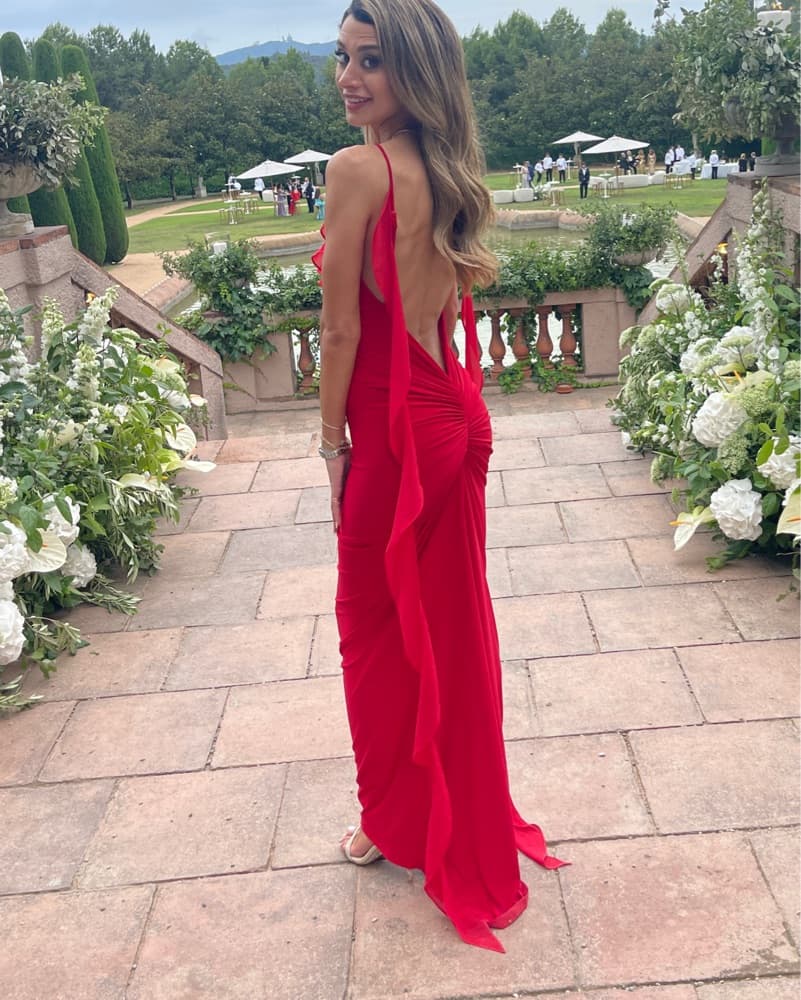 Stunning Red Ruffle Maxi Dress - Image 3