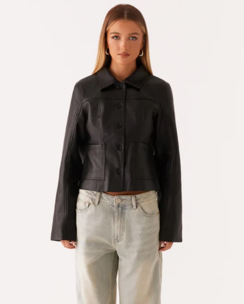Peppermayo Black Leather Jacket - Image 1