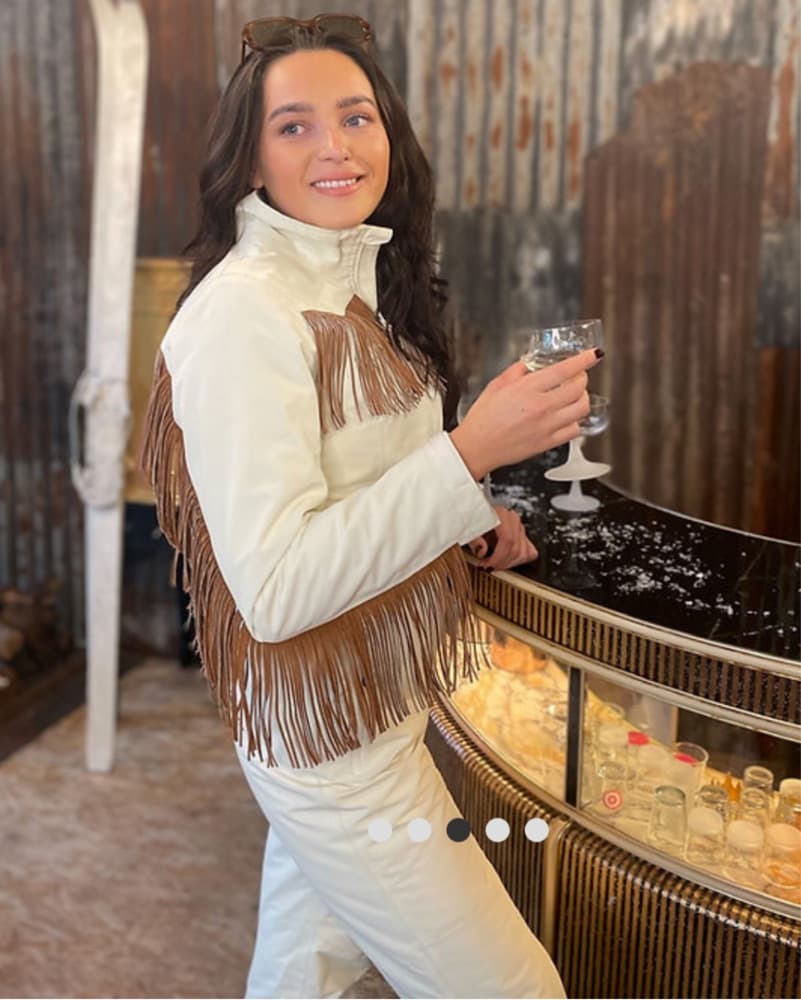 Cream Cowgirl Fringe Ski Suit  - Image 4