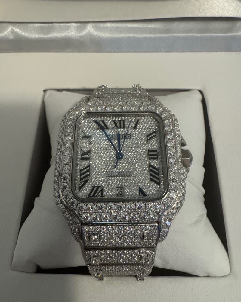 Iced Out Cartier Santos Flooded Diamonds - Image 2