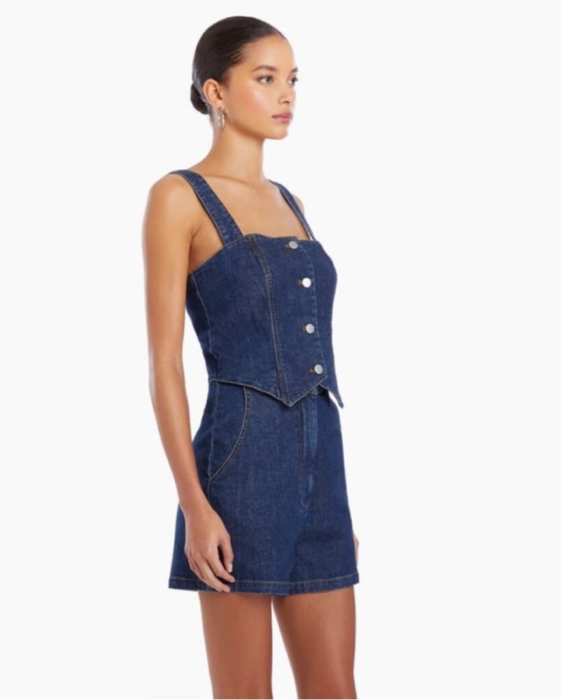Amanda Uprichard Denim Romper - Image 3