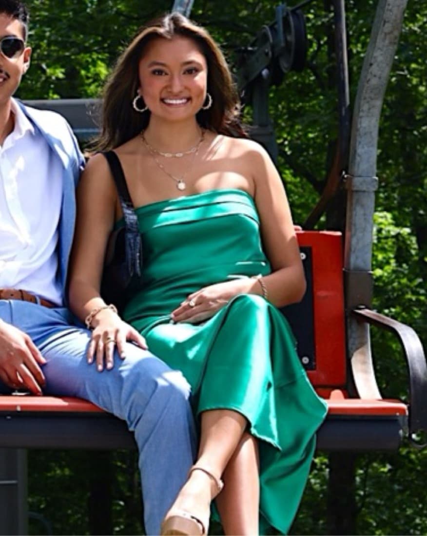 Emerald Green Maxi Satin Dress  - Image 1