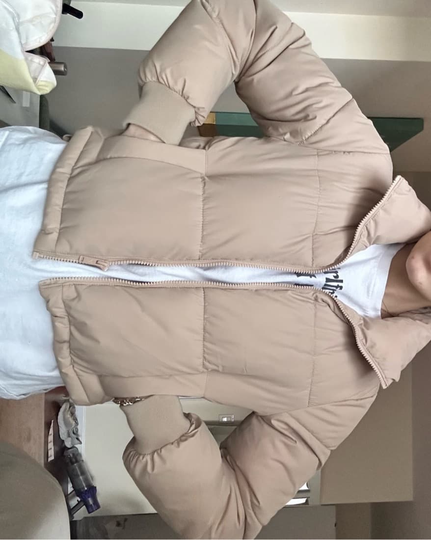Light Brown Cropped Puffer  - Image 1