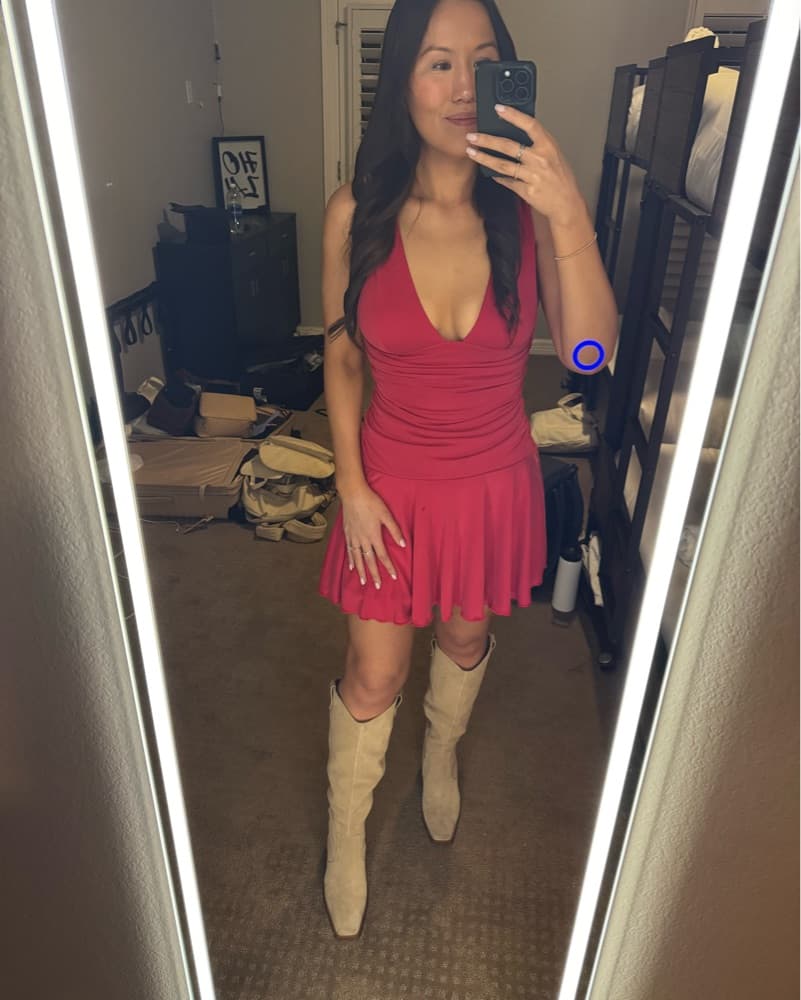 Red Stretchy Mini Dress - Image 1