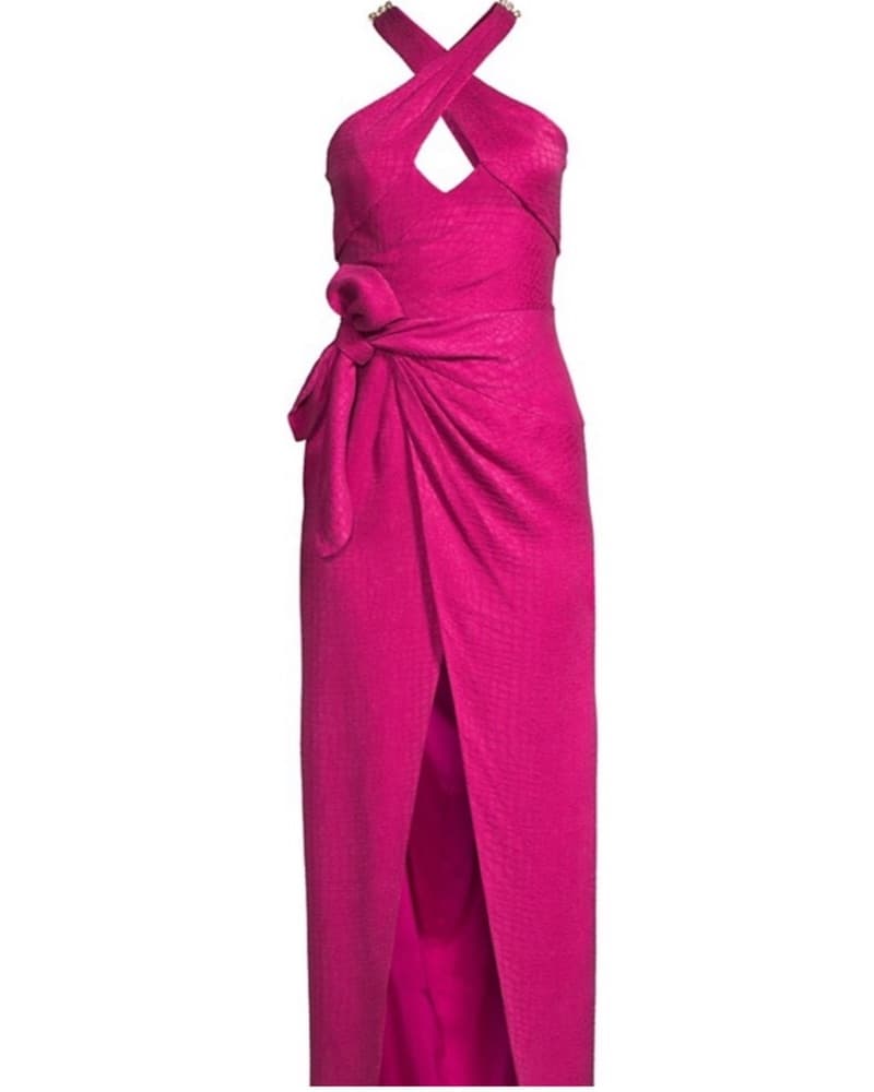 Flor Et Al Lennox Snake Print Halter Gow - Image 3