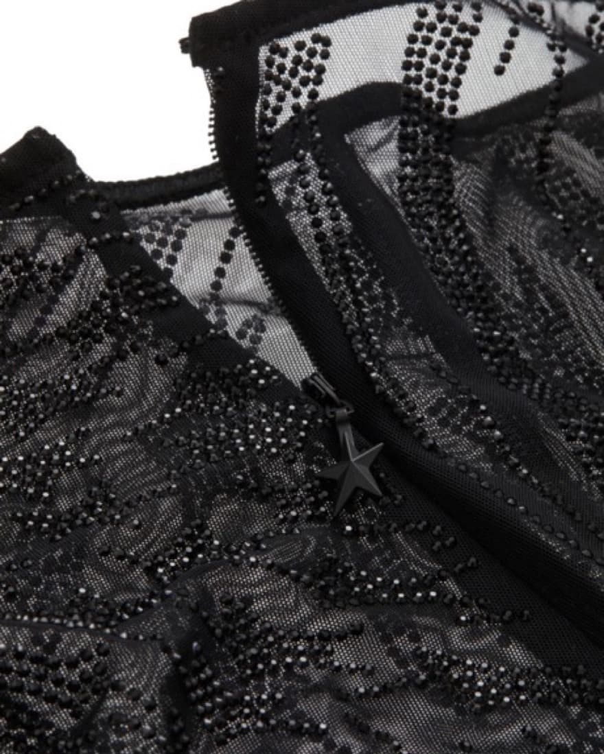 HM X Mugler rhinestone Mesh Tights  - Image 3