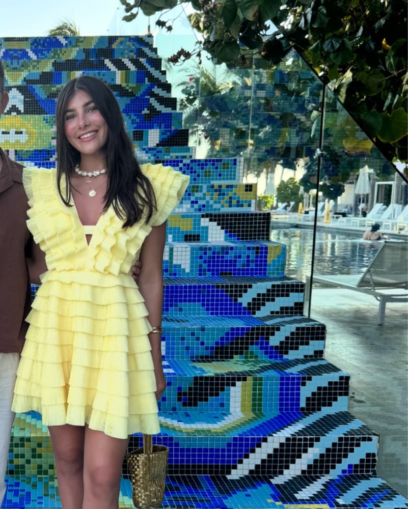 Vibrant Ruffled Yellow Mini Dress - Image 3