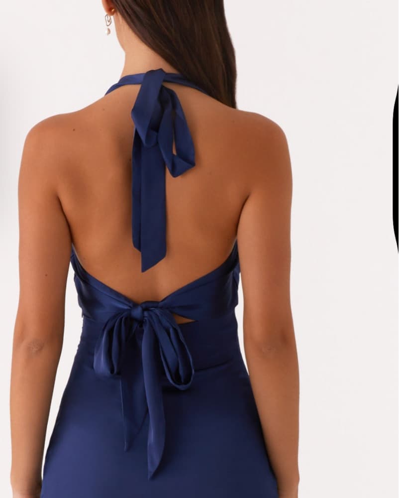 Navy Blue Satin mini dress - Image 2