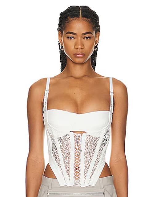 DION LEE Lace Up Corset White - Image 2