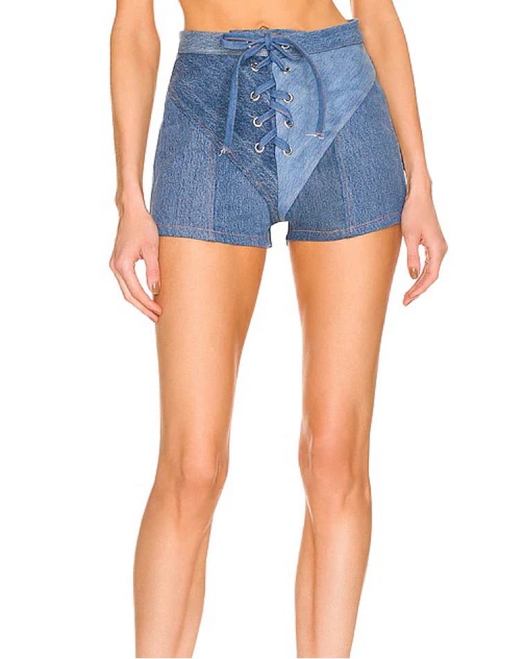 EB Denim Lace Up Shorts - Image 1