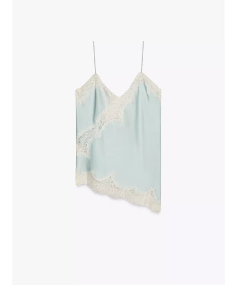 Elegant Lace-Trimmed Satin Camisole - Image 2