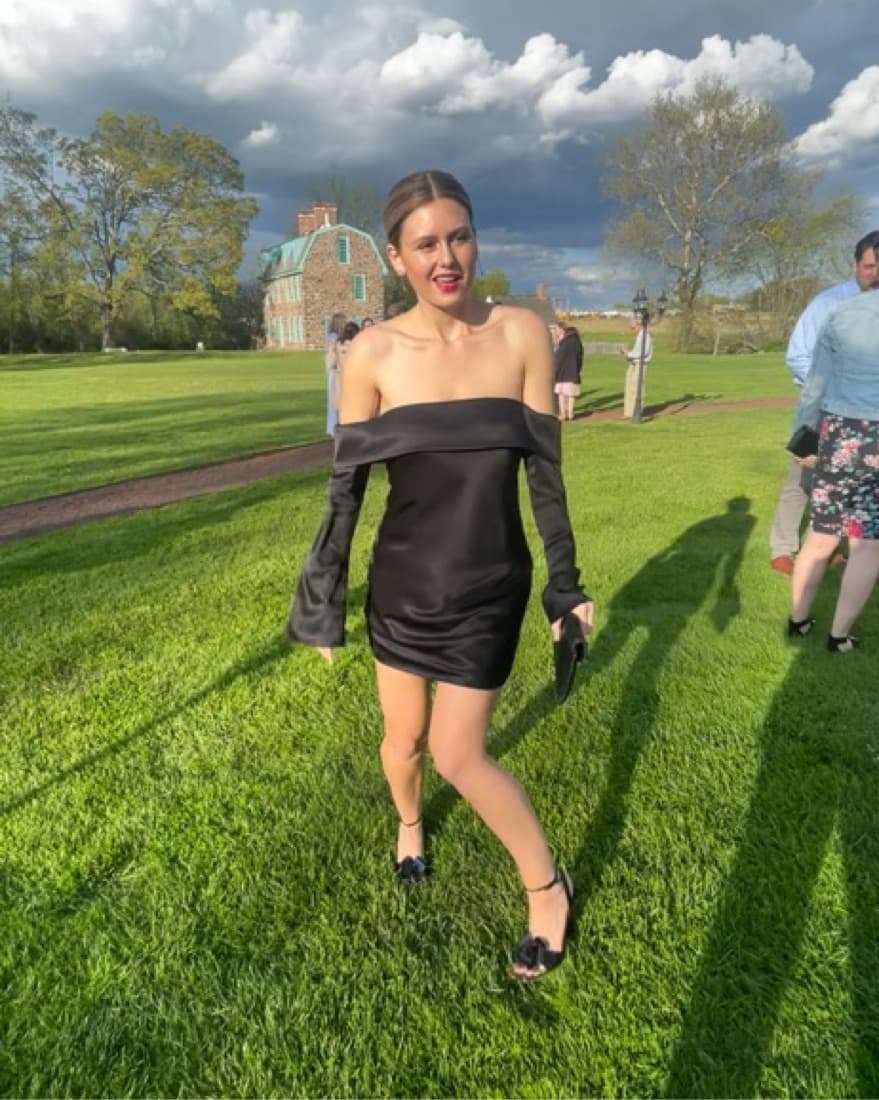 Black Reformation Satin Mini Dress - Image 3