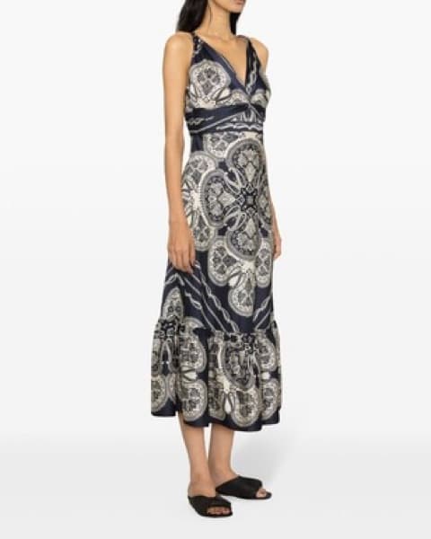 Elegant Paisley Print Midi Dress - Image 1