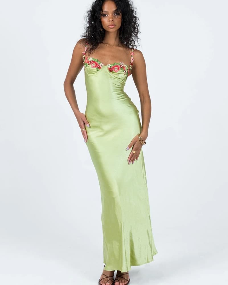 PrincessPolly Kenzie Maxi Dress Green - Image 1