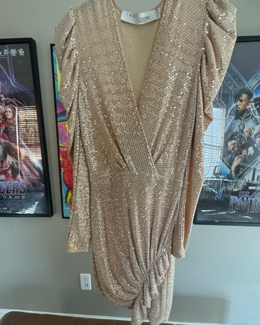Sparkling Sequin Wrap Dress - Image 3