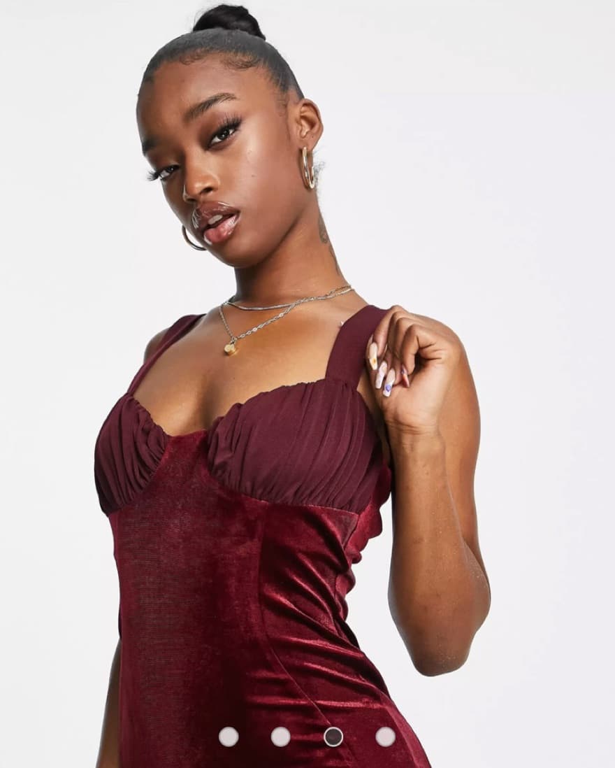 ASOS DESIGN velvet cupped midi dress - Image 2