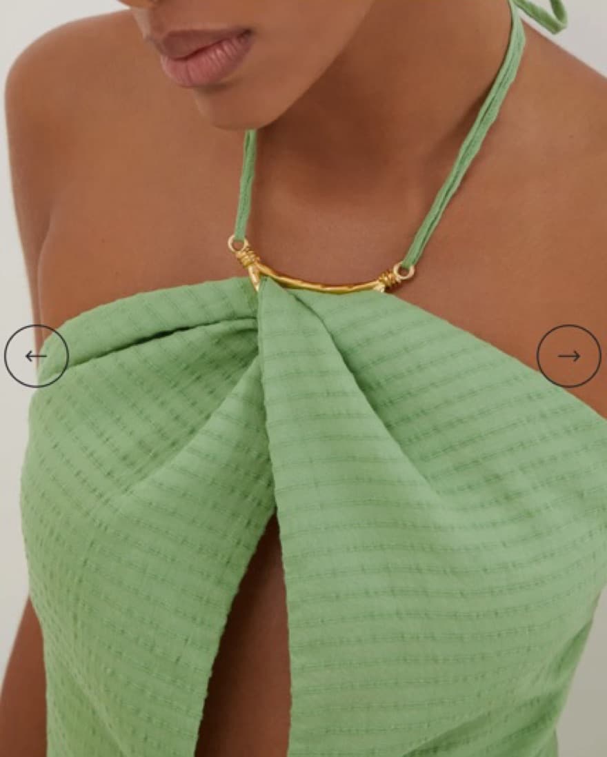 Vix Paula Hermanny Mini Green Dress XS - Image 6