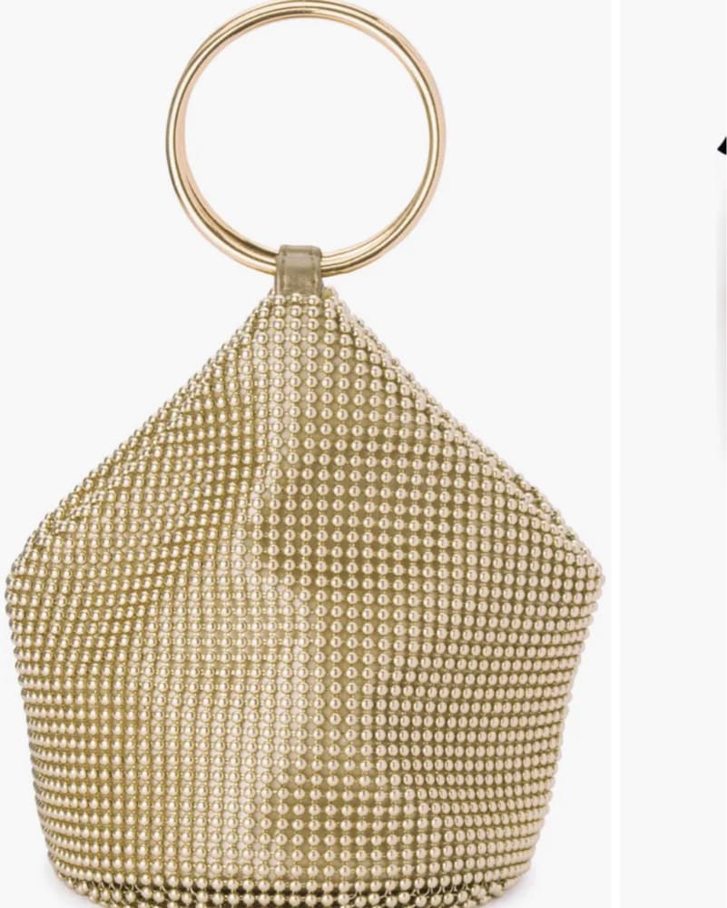Olga Berg Gold Mesh Bag - Image 1