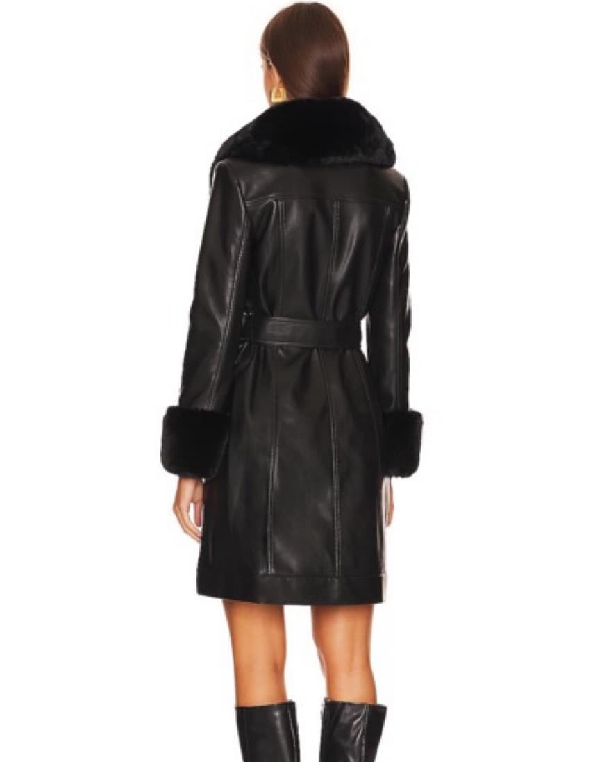  Stari Vegan Leather Faux Fur Coat  - Image 4