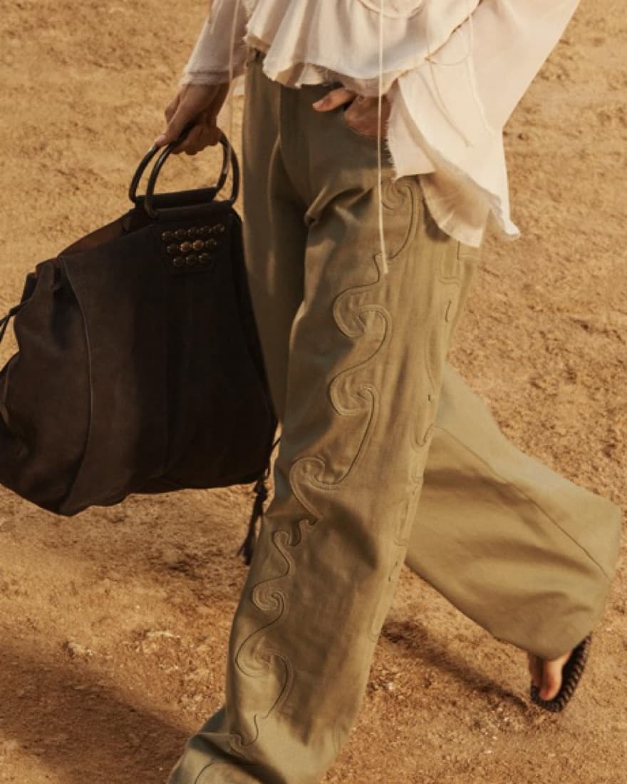 Zara Green Boho Jeans - Image 1