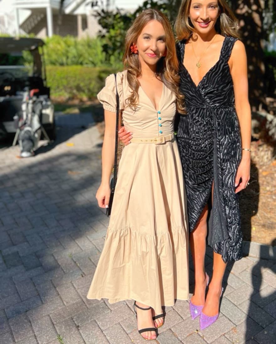 Nicholas Amina Midi Dress In Tan - Image 1