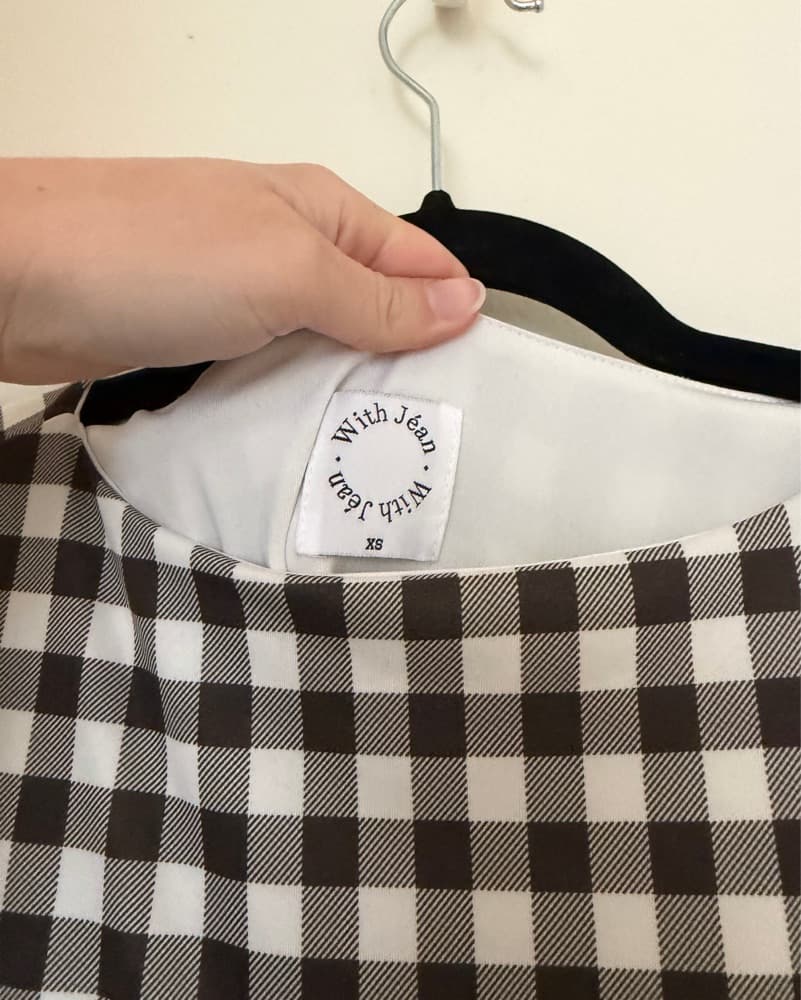 Sold Out With Jean Gingham Brown Dress - Image 4