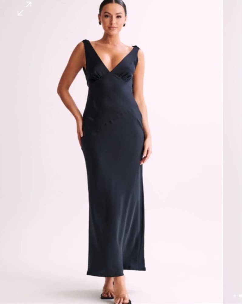 Nadia Back Cowl Satin Dress - Image 1