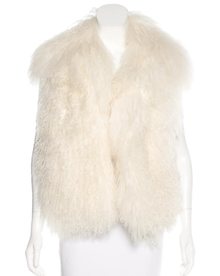 Plush Ivory Faux Fur Vest - Image 1