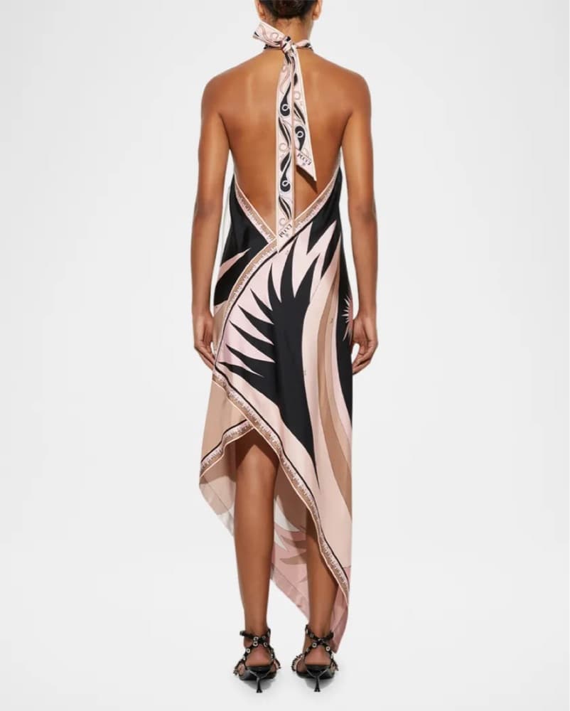 Pucci Stella-Print Silk Twill Halter Max - Image 3