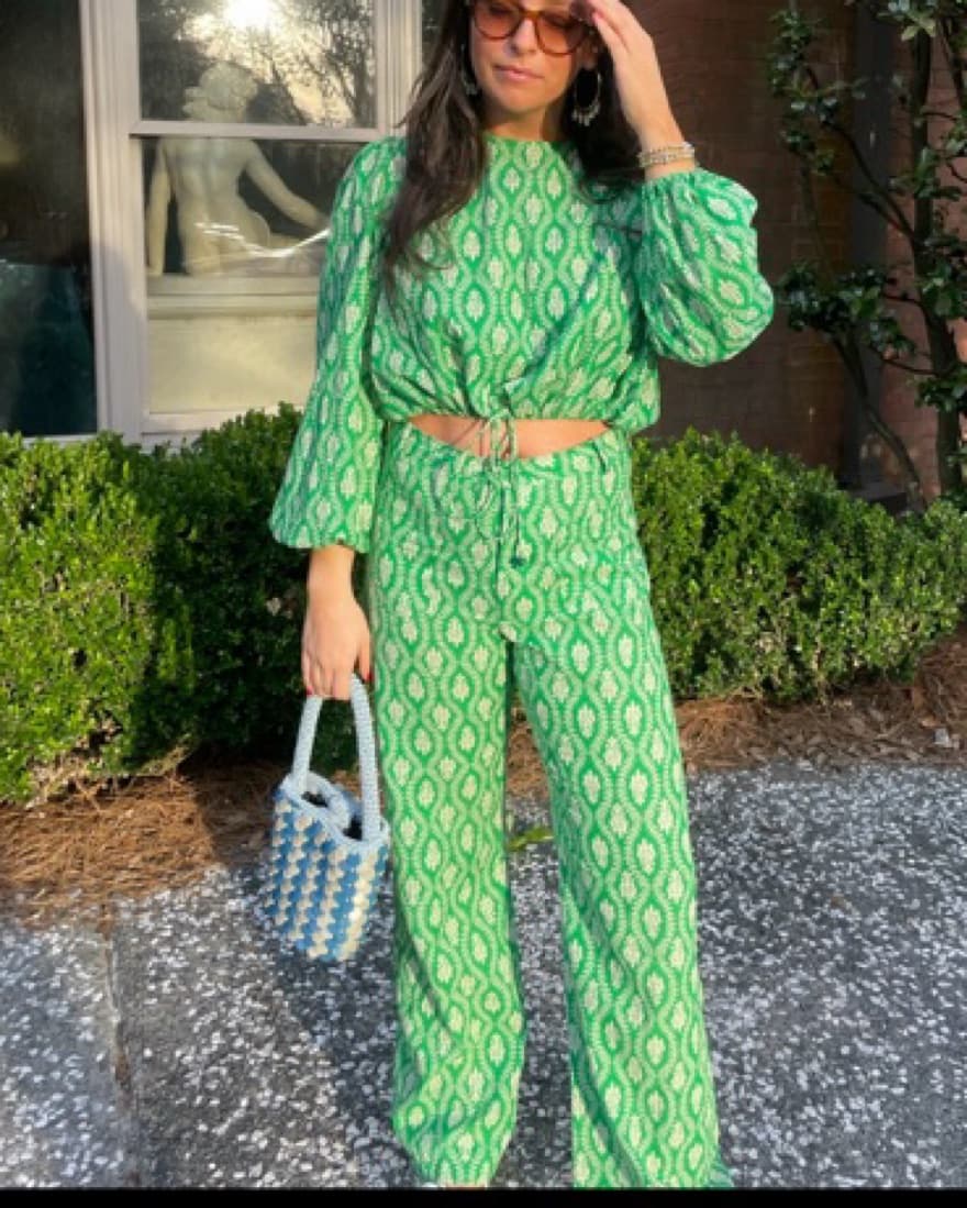 Green Printed Cotton Set - Image 3
