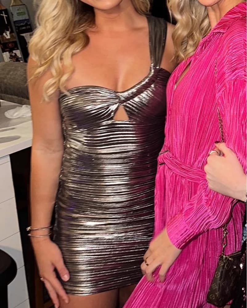 ASTR Gunmetal Silver Mini Dress - Image 2