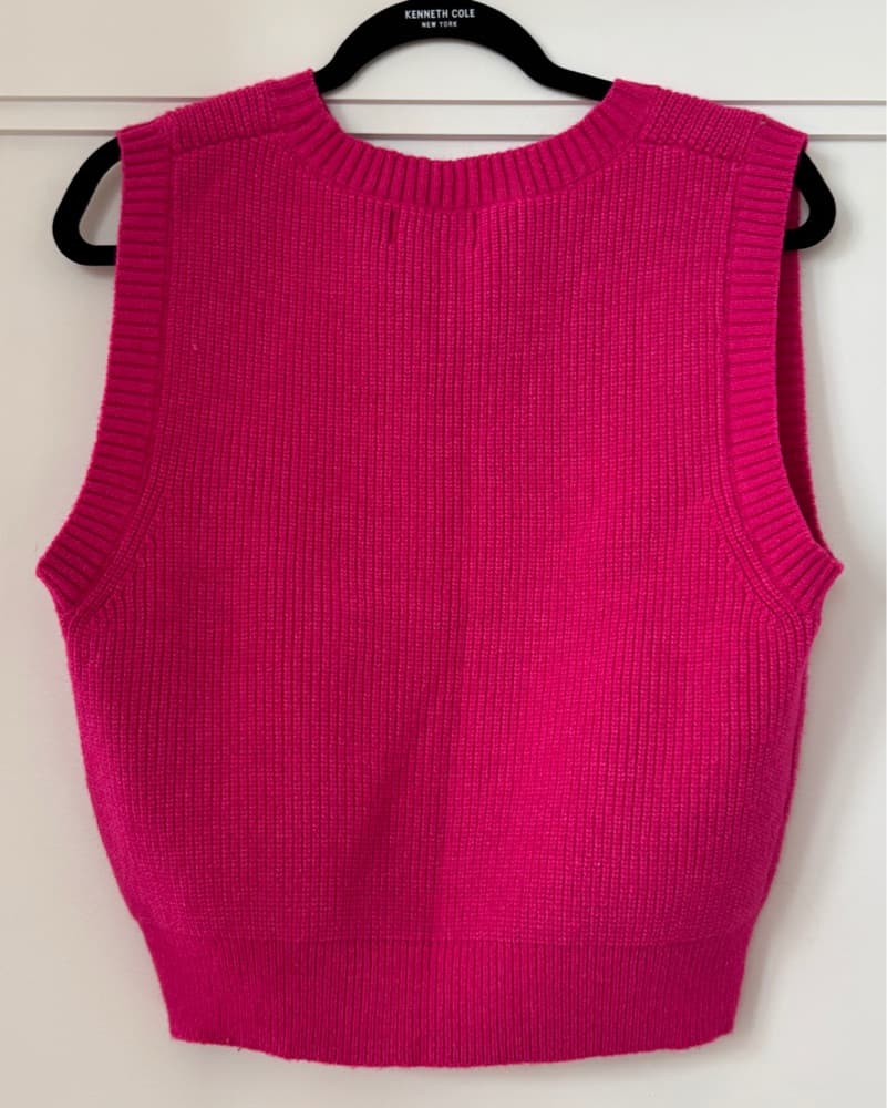 Vibrant Pink Knit Vest - Image 3