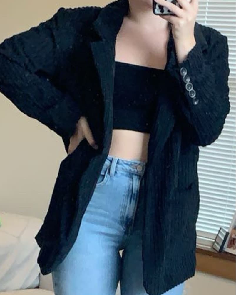 Free People Pleated Black Coat - Image 1