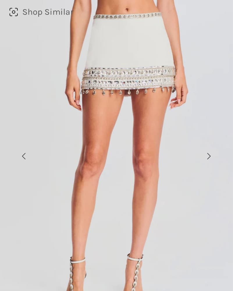 Retrofete White Embelished Skirt  - Image 2