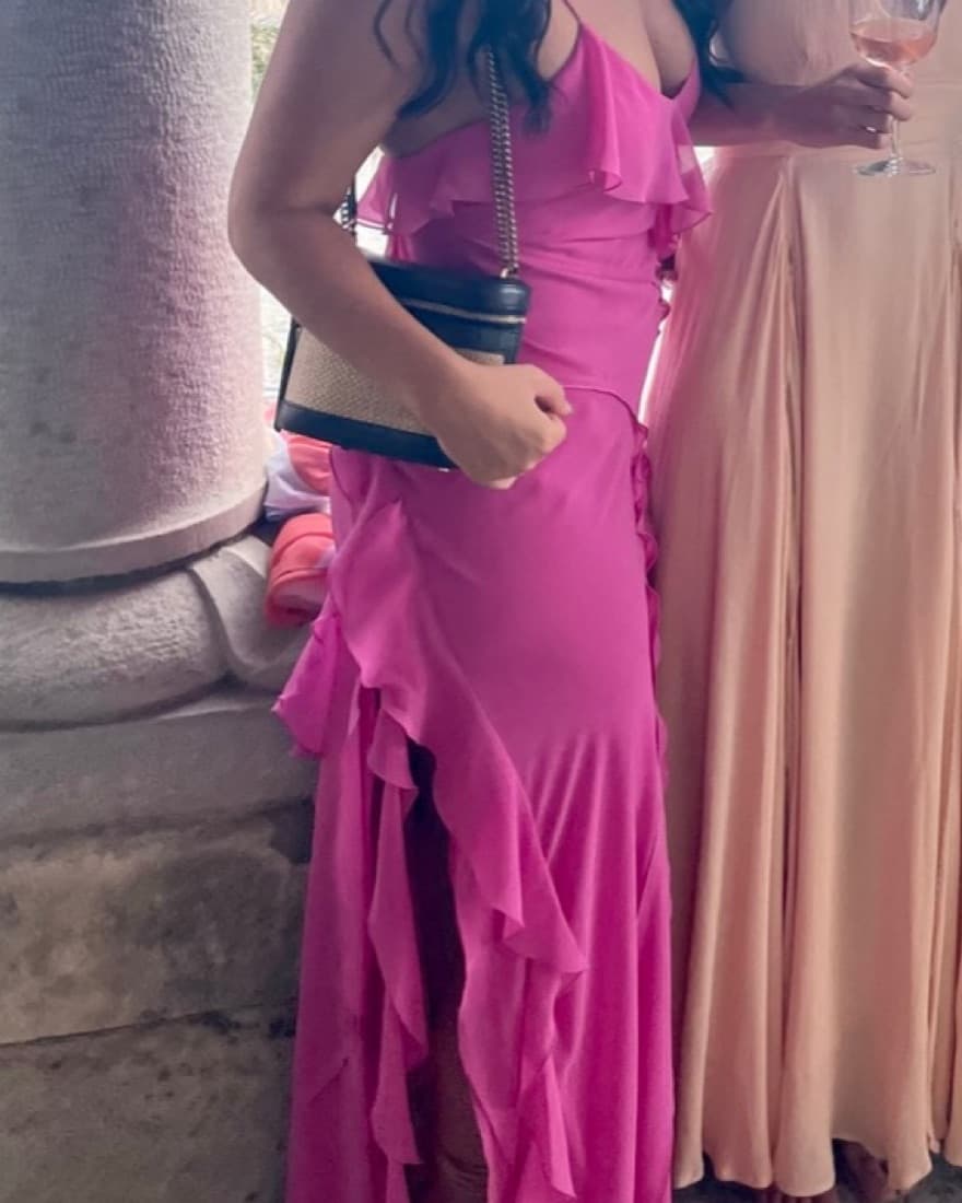 Pink Ruffles Slit Dress from Mango - Image 5
