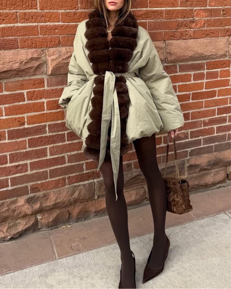 Helsa Bubble Puffer w Faux Fur Lining - Image 1